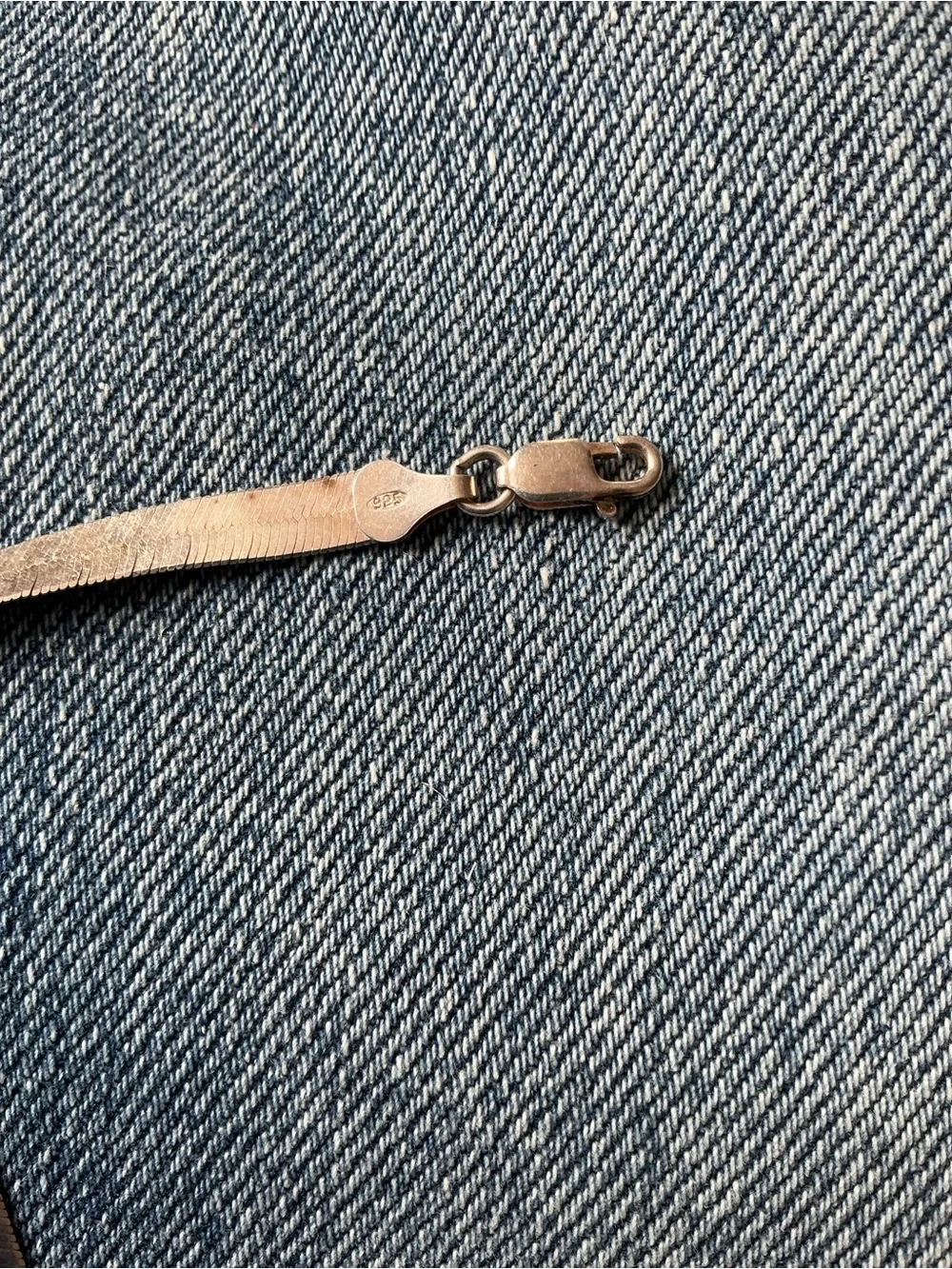 Brown Herringbone Flat Chain Necklace - Sterling silver 925